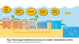 Fig.1 Sewerage treatment process at a water reclamation centre